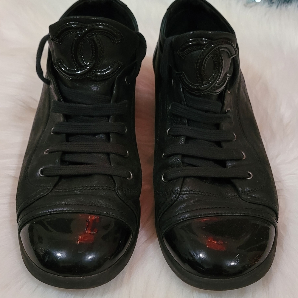 CHANEL Patent Sneakers